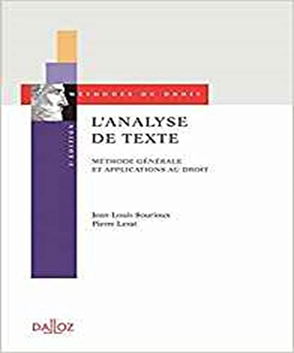 L'analyse de texte : méthode générale et applications au droit