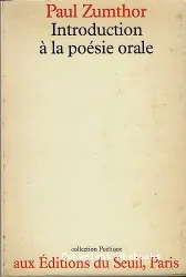 Introduction à la poésie orale