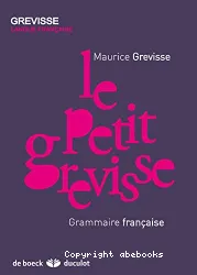 Le Petit Grevisse : grammaire française