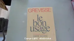 Le Bon usage : grammaire française