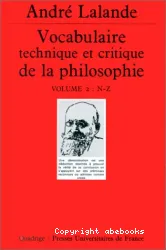 Vocabulaire technique et critique de la philosophie. Volume I: A-M
